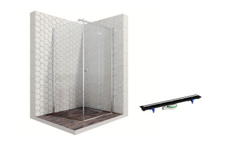 Душевой уголок Ambassador Diamond 12011106R-PR3, квадратный, линейный трап, 100х100