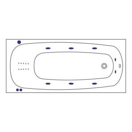 Ванна WHITECROSS Layla 170x75 "SMART NANO" (золото), артикул 0102.170075.100.SMARTNANO.GL