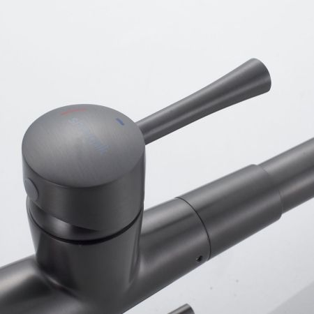 Смеситель для кухни с подключением фильтра Shevanik S428T, оружейная сталь, артикул S428T