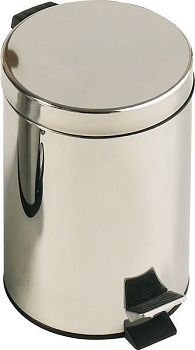Sanibano, круглый контейнер для мусора, 12 литров, цвет хром