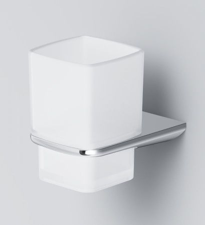 A50A34300 Inspire V2.0, Стеклянный стакан с настенным держателем, хром, шт A50A34300 Inspire V2.0, Стеклянный стакан с настенным держателем, хром, шт