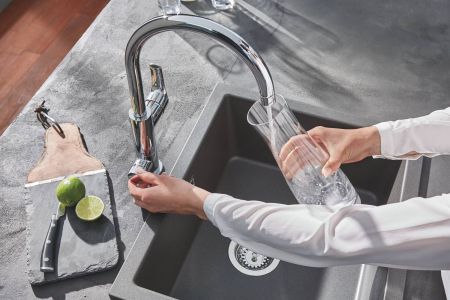 Смеситель для кухни GROHE Blue Pure Eurosmart, с функцией фильтрации, хром, (31722000)