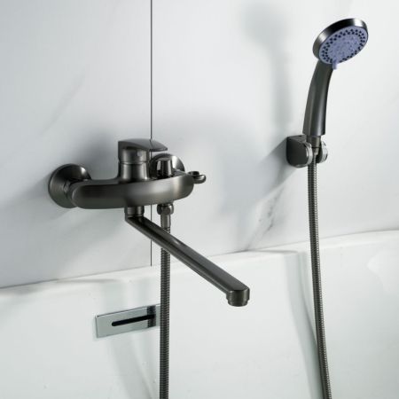 Смеситель для ванны Shevanik S5072T, оружейная сталь