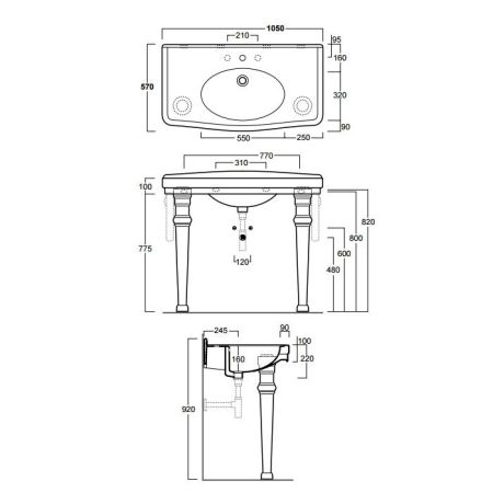 SIMAS Arcade/Londra Ножка керамическая (1шт) для консолей AR864/AR874, цвет белый, артикул GB001bi