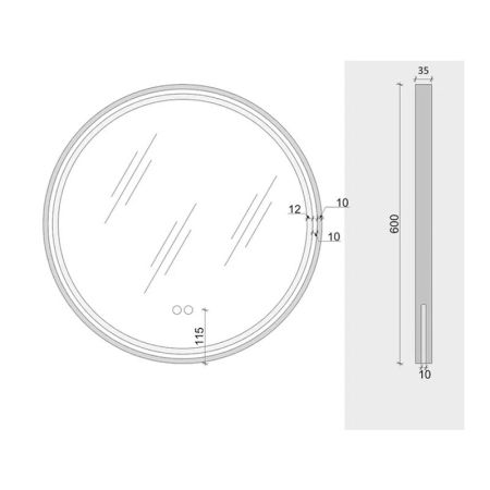 Зеркало Maretti Elena EA1460R03EL 60x60 см, артикул EA1460R03EL