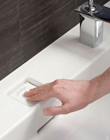 EXA9112-00 раковина-столешница TERRACE двойной, с подсветкой /150х49/ (бел), артикул EXA9112-00