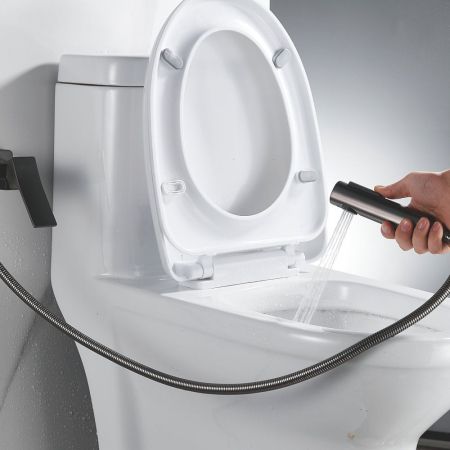 Гигиенический душ со смесителем Shevanik S4005T-1, оружейная сталь