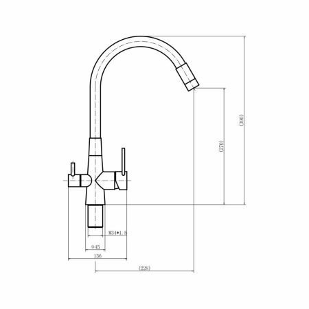 Смеситель для кухни FASHUN A4362-7, чёрный