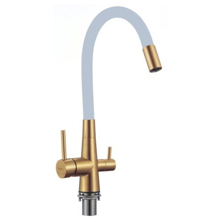 Смеситель для кухни с подключением к фильтру Fmark FS1062-C04, матовое золото