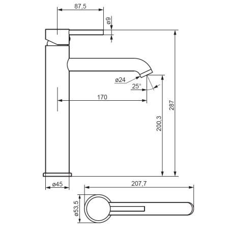 360250300 Scandinavian Pure, смеситель для раковины высокий, чёрный, артикул 360250300