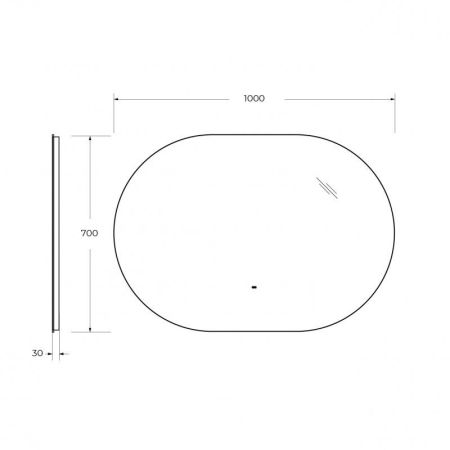 Зеркало VAGUE CEZARES с контурной подсветкой и датчиком движения, артикул CZR-SPC-VAGUE-1400-700-MOV