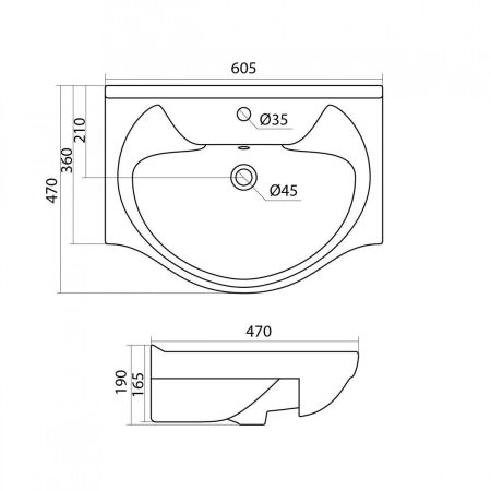 Раковина Santek Байкал 60, артикул 1WH109652