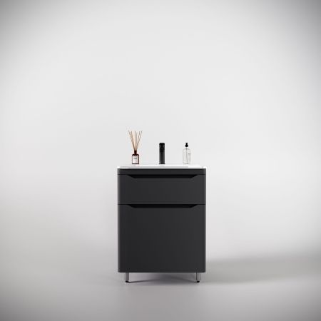 Тумба напольная "Марелла 60" (2 ящ.) Люкс антискрейтч серый, PLUS, артикул СС-00002397