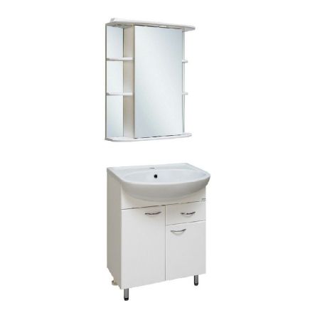 Зеркальный шкаф Runo Гиро 55 4620750020071 с подсветкой Белый