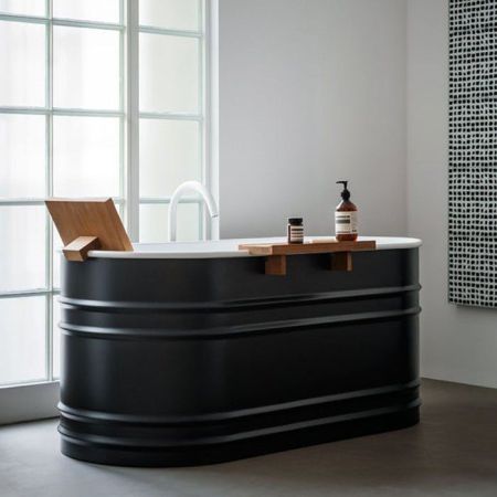 Agape Vieques Ванна отдельностоящая 150х72.6х67.5 см, цвет: темно-серая