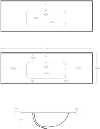 Раковина Aquanet Flat 120 белая, артикул 00254366