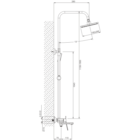 Душевая система BELZ B24533-7, черный, артикул B24533-7
