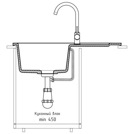 Кухонная мойка GranFest SMART 685L, бежевый, артикул 685 L бежевый