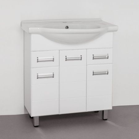 Тумба с раковиной Style Line Ирис 75 (2 ящ.) под умывальник Байкал 75, артикул ЛС-00000017