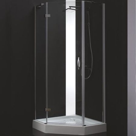 Душевой уголок Cezares Bergamo P-1 100x100 L IV профиль Хром стекло прозрачное