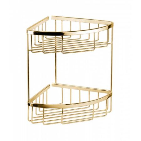 Bongio Полочка двойная угловая, 260х210x281 мм, цвет золото 24к., артикул 30021OR00