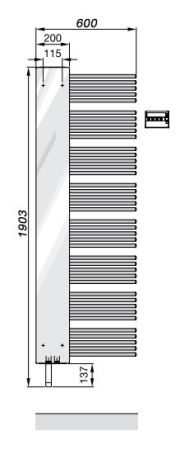 Электрический полотенцесушитель Zehnder Yucca Mirror YME-180-60/YD Белый правый