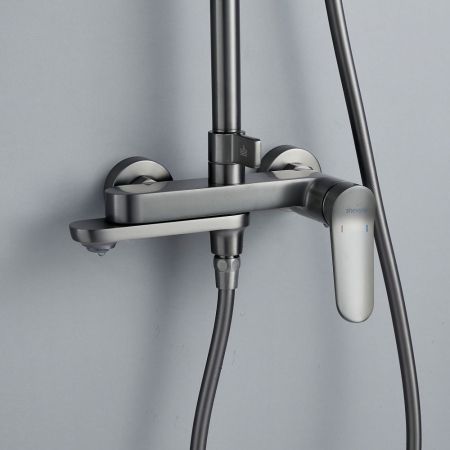 Душевая система Shevanik S4336T, оружейная сталь