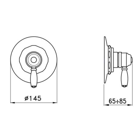 Stella Italica Внешняя часть встраиваемого смесителя для душа 3292MC P.V., цвет: хром, артикул IT01410CR00