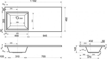 Раковина Эстет Даллас 110 L, артикул ФР-00001741