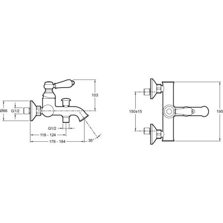 E24363-CP LOUISE Смеситель для ванны/душа, хром, артикул E24363-CP