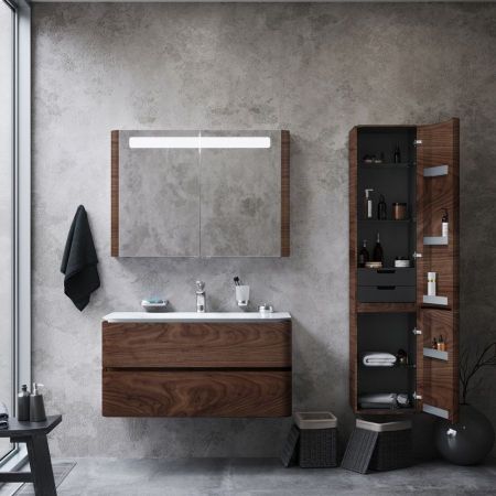 M30CHR0406NF Sensation, Шкаф-колонна, подвесной, правый, 40 см, двери, орех, текстурированная, шт, артикул M30CHR0406NF