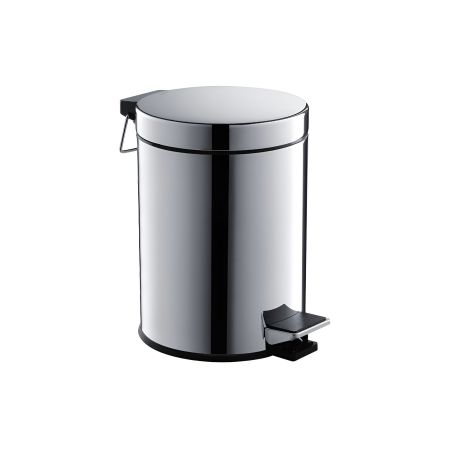 Корзина для мусора с педалью, 5л AQUATEK, полир. хром AQ4991CR, артикул AQ4991CR