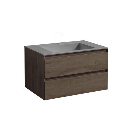 База под раковину Luka 800 подвесная, 2 выкатных ящика soft-close, R.Oak, артикул VMC-2L800RO