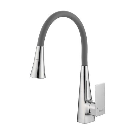 Смеситель для кухни с гибким изливом и режимом душ Haiba HB73823, хром, артикул HB73823