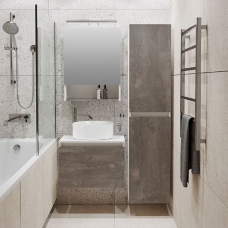 Тумба Runo Бари 60 железный камень под накладную раковину (00-00001378), артикул 00-00001378