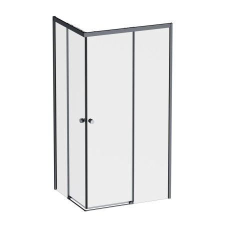 W94G-403-10080-BТ Душевое ограждение X-Joy Square Slide 100х80, черный, прозрачное