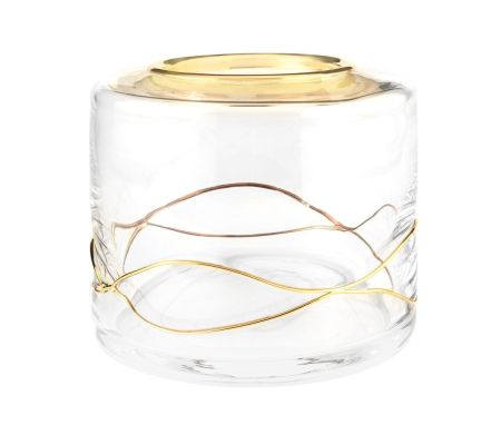 Surya Crystal Stream, круглая емкость 16х16хh14 см, для гигиенических принадлежностей, цвет хром, артикул 6624/CH