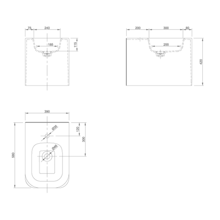 KNIEF Pride Биде напольное  51х41х42 см с 1 отв под смеситель,цвет белый матовый, артикул 0600-077-01