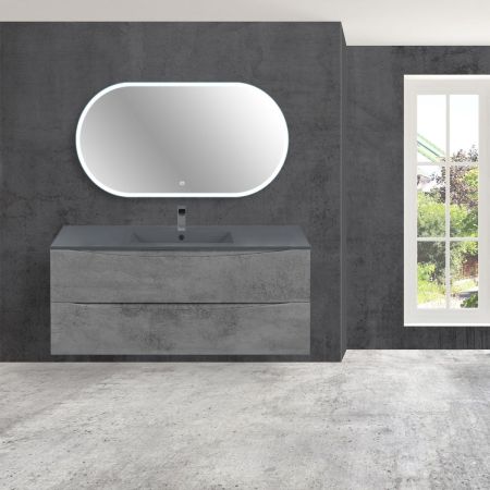 База под керамическую раковину Mia 1200 подвесная, 2 выкатных ящика soft close, Beton, артикул VMC-2MC120BT