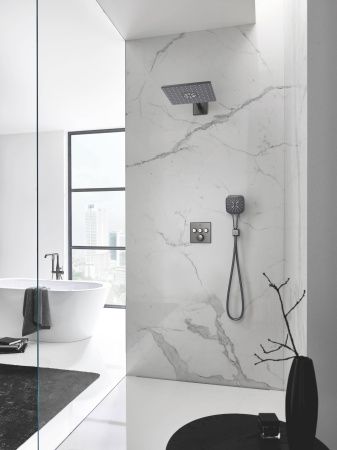 Ручной душ GROHE Rainshower SmartActive 130 Cube, темный графит матовый (26582AL0)