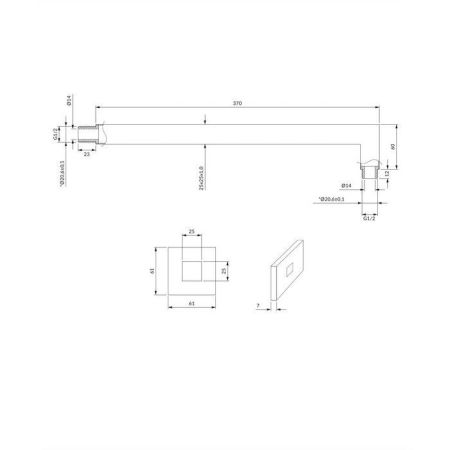 Кронштейн душевой настенный OMNIRES RA12CR (хром), артикул RA12CR