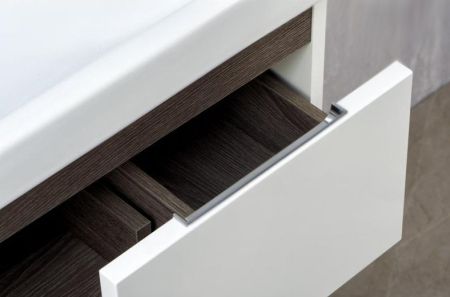 Тумба под раковину Акватон Рене 60 подвесная 1A222101NRC80 Белая Грецкий орех, артикул 1A222101NRC80