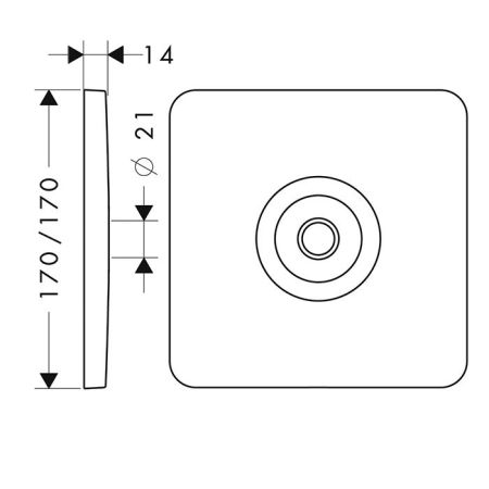 AX Citterio M Настенная панель для верхнего душа, цвет: хром