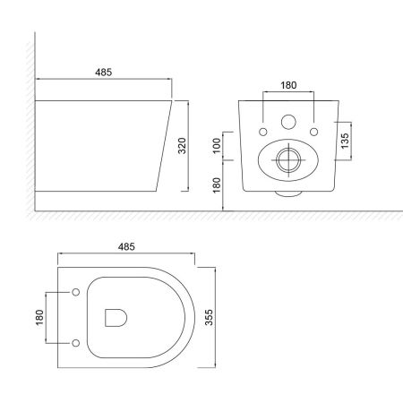 Унитаз подвесной WesnaArt RAY 206-RAY11, белый, артикул 206-RAY11