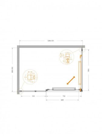 LUX-AH-FS-11-100/90-C-CR Душевой уголок, артикул LUX-AH-FS-11-100/90-C-CR