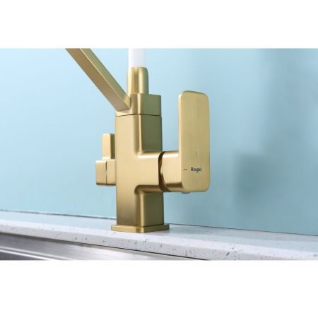 Смеситель для кухни с подключением фильтра Raglo R85.62.03, золотой сатин