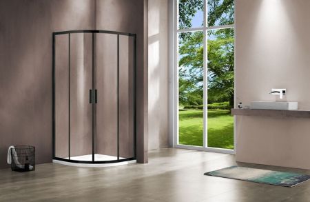 Душевой уголок Vincea Garda 90x90 VSQ-1G900CLB профиль Черный стекло прозрачное, артикул VSQ-1G900CLB