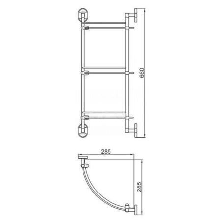 Полка стеклянная угловая D-Lin D263700, хром, артикул D263700