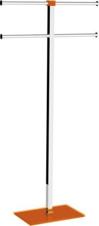 Gedy Rainbow, стойка: 4 полотенцедержателя, цвет хром - оранжевый, артикул RA31(67)