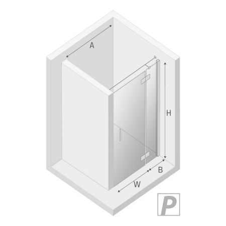 Дверь в нишу NEW TRENDY NEW RENOMA R 80x195 D-0096A (хром), артикул D-0096A